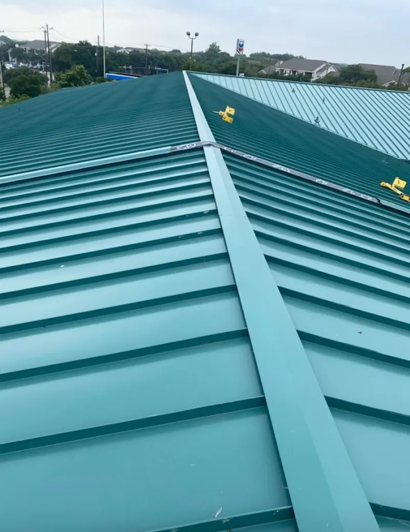Green commercial metal roof ridge and valley for Metal Roof Repair in Wheelersburg